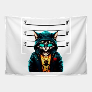 Usual Suspect Gangster Cat Tapestry