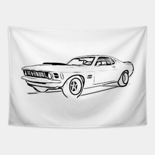 Mustang Boss 302 Wireframe Tapestry