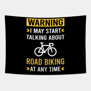 Warning Road Biking Tapestry