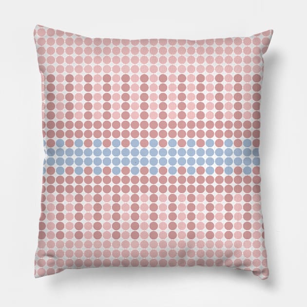 Blush and Millenial Pink Polka Dots Pattern Pillow by fivemmPaper