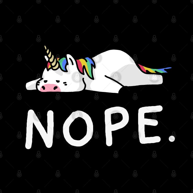 Nope Lazy Unicorn by vo_maria