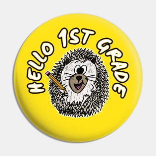 Hello 1st Grade Hedgehog Back To School 2022 Pin