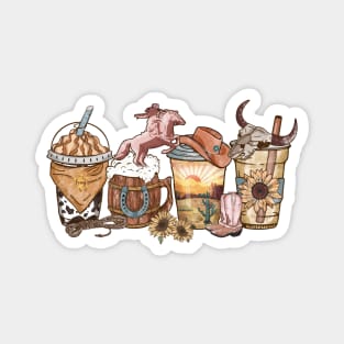 Coffee Wild West Western Aesthetic Magnet