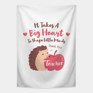 It Takes A Big Heart To Shape Little Minds, Hedgehog and Apple Tapestry