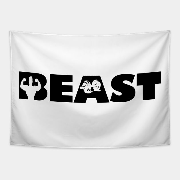 Beast workout gym t shirt Tapestry by Sezoman