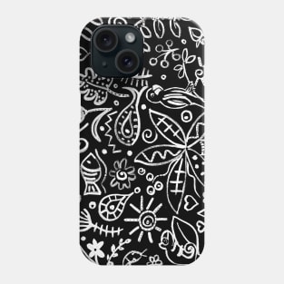 Animal Carnival by Night (black and white) Phone Case