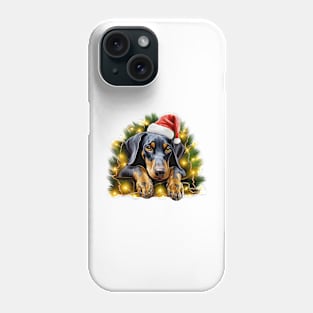 Lazy Doberman Pinscher Dog at Christmas Phone Case