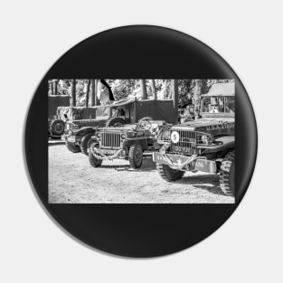 Military World War 2 off road vehicles on display Pin