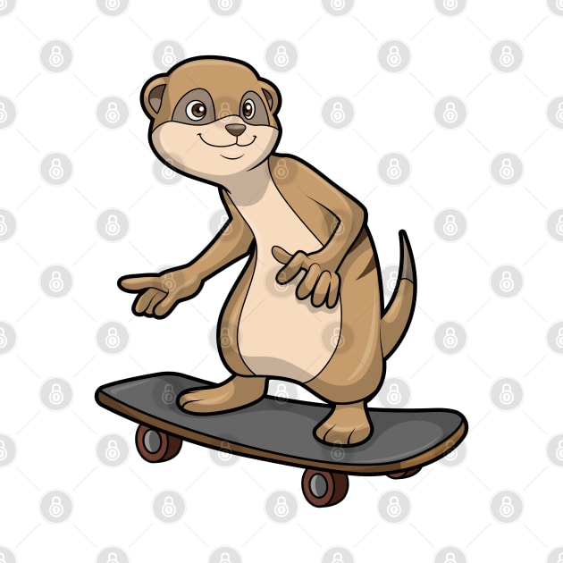 Meerkat as Skater with Skateboard by Markus Schnabel