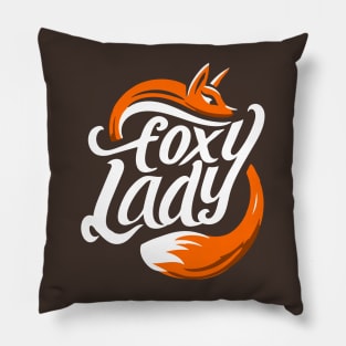 Funny Foxy Lady Cute Fox Design Text Pillow