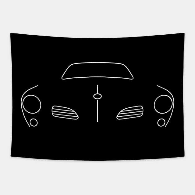 Karmann Ghia outline graphic (white) Tapestry by soitwouldseem