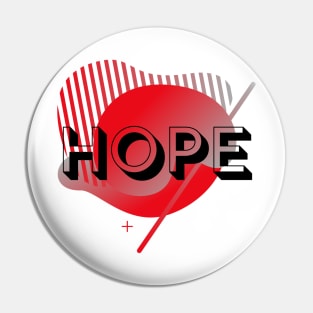 Hope - Red and Gray Graphic Design Pin