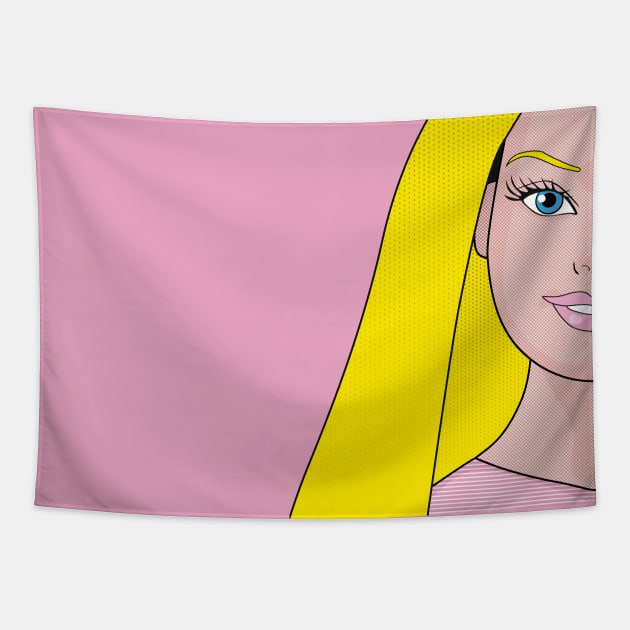 Barbie Movie Profile Fan Pop Art - Barbie - Tapestry