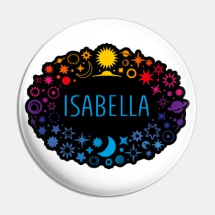 Isabella name surrounded by space Pin