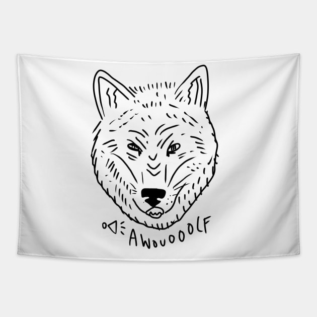 Cool Wolf Head Tapestry by MagnumOpus