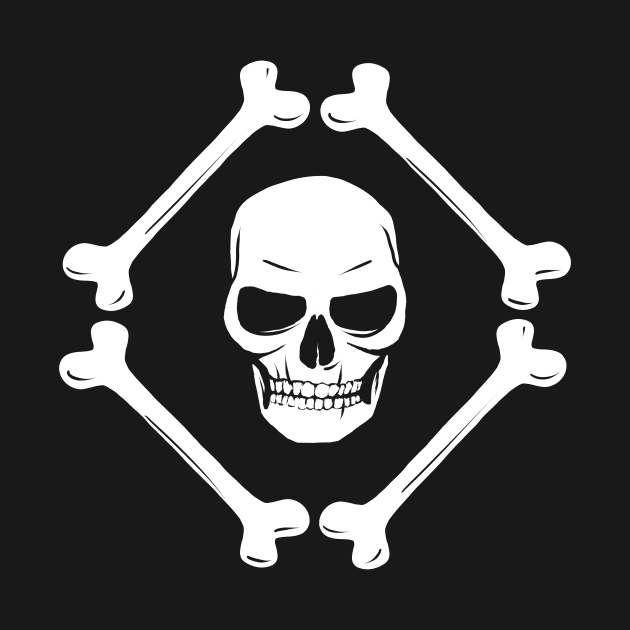 Skull and bones pattern black and white by MariaMahar