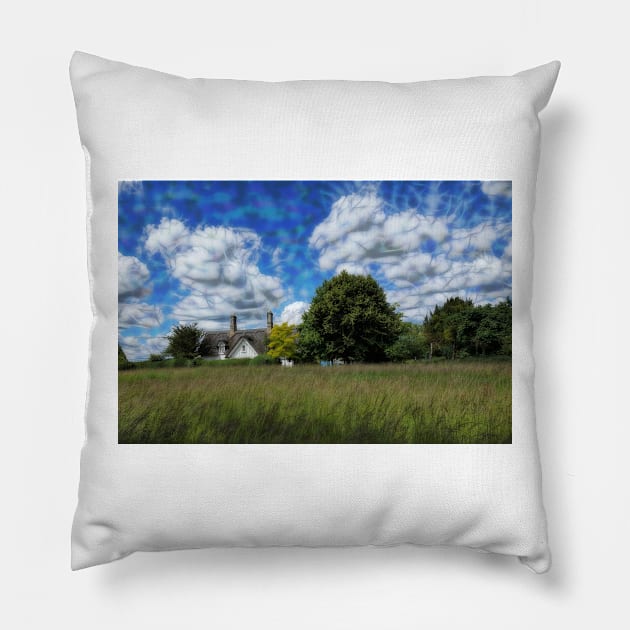 photograph of sky-scape in rural English natural countryside Pillow by mister-john