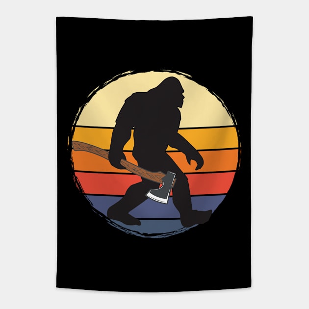 Bigfoot - Bigfoot Axe Tapestry by Kudostees