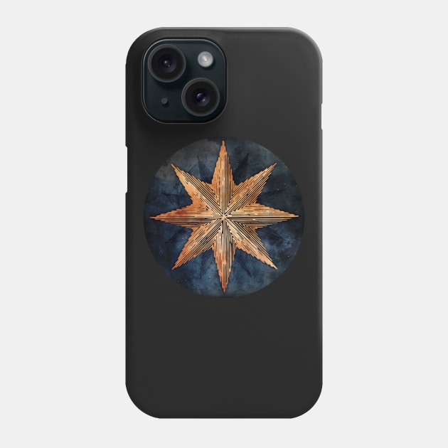 Star of Night - Nautical Compass Star Phone Case by directdesign