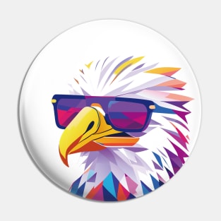 Majestic Wings: The Enigmatic Eagle in Sunglasses Pin