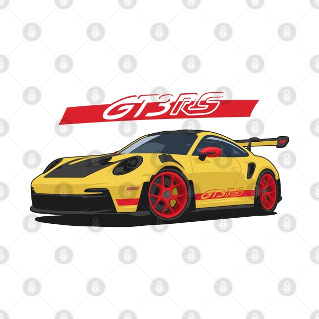 Car 911 gt3 rs yellow red by creative.z