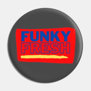 Funky Fresh Red Background Blue Letters Pin