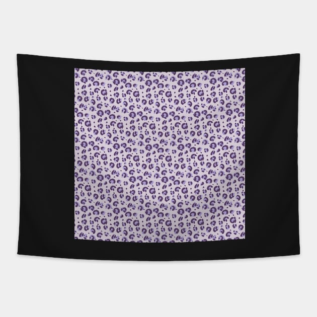 Purple Spotted Leopard Pattern Tapestry by greenoriginals