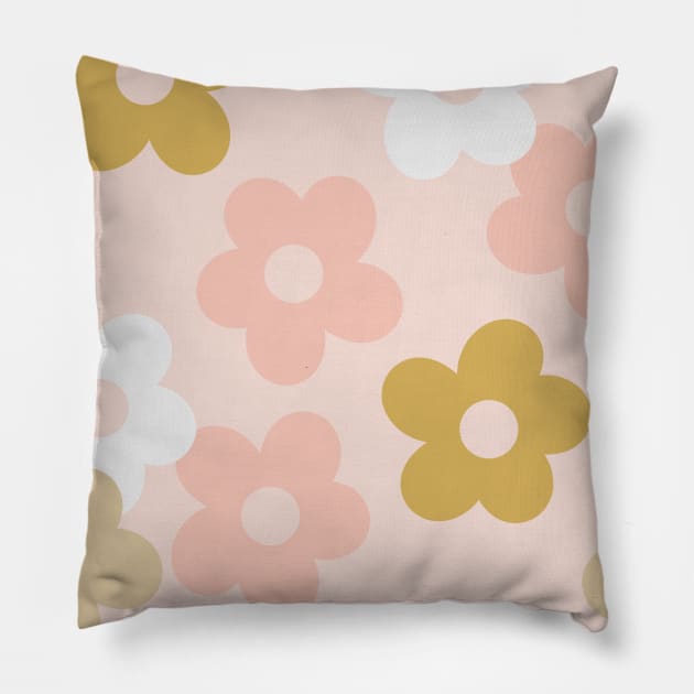 Cute Pastel Flowers Pillow by NewburyBoutique