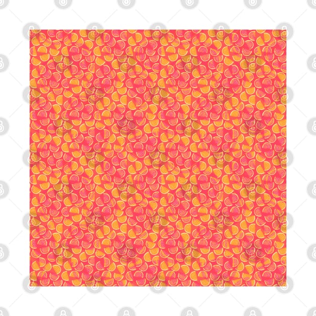 Watermelon Orange Juice | Brilliant Pink and Orange Pattern | Itty Bitty Watermelon Confetti Design by cherdoodles