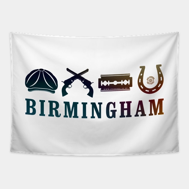 Birmingham Razor Cap Guns Horseshoe Tapestry by eyevoodoo