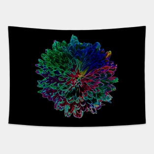 Black Panther Art - Flower Bouquet with Glowing Edges 18 Tapestry