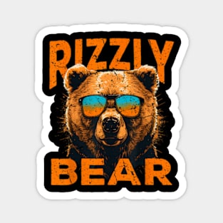 Rizzly Bear Cool Grizzly Bear Wearing Sunglasses Magnet