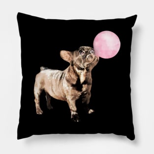 French bulldog funny bubble gum Pillow