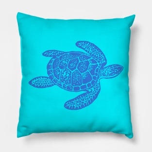 Blue Honu Sea Turtle Pillow