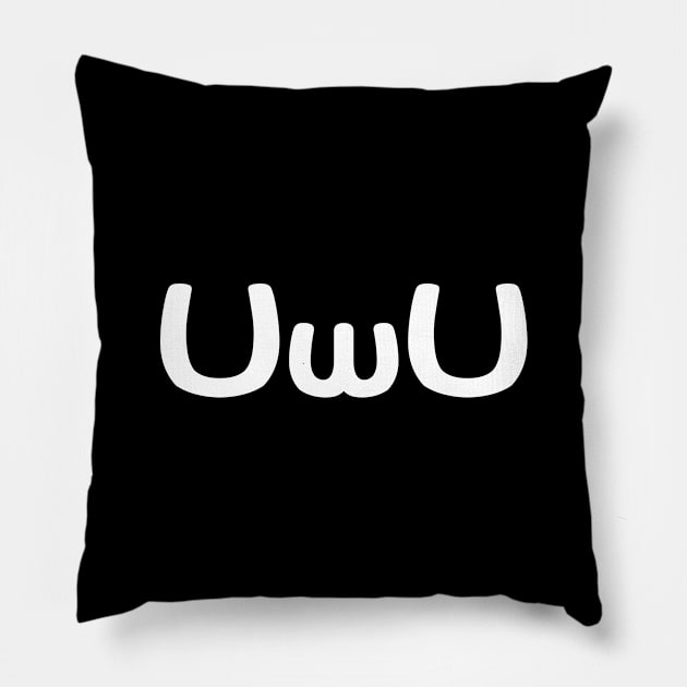 UwU Happy Anime Face Emoticon Pillow by tinybiscuits