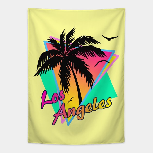 Los Angeles Cool 80s Sunset Tapestry by Nerd_art