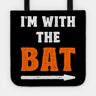 Funny Halloween I'm With The Bat Costume Couple Tote