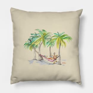 Dodo chills under the palms Pillow