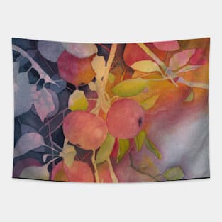 Autumn Apples Watercolor Horizontal Crop Tapestry