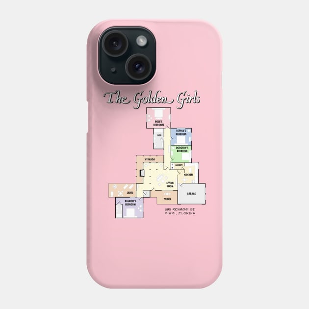 The Golden Girls Floor Plan Phone Case by RetroFitted