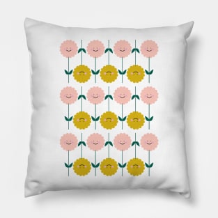 positive attitude happiness happy smiles happy faces floral flowers colorful summer Pillow