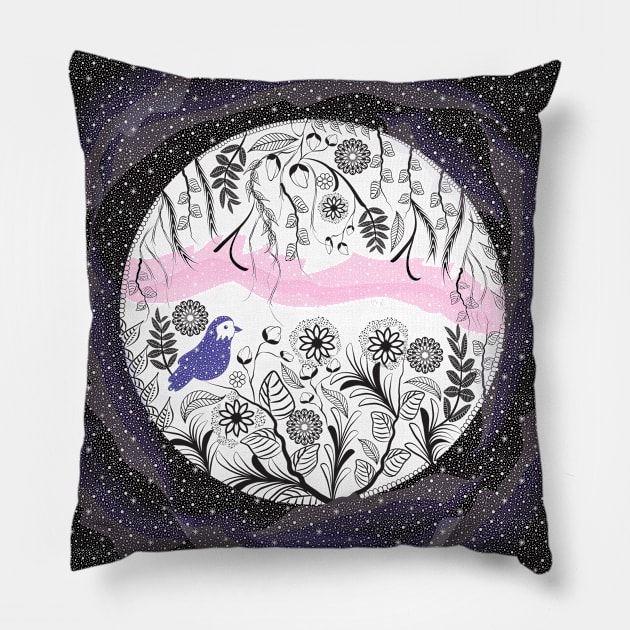 Forest in space Pillow by famenxt