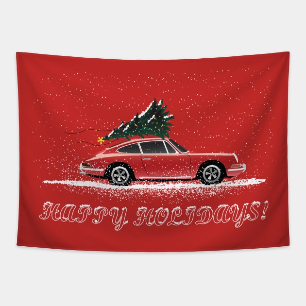 Christmas 911 Tapestry by AutomotiveArt