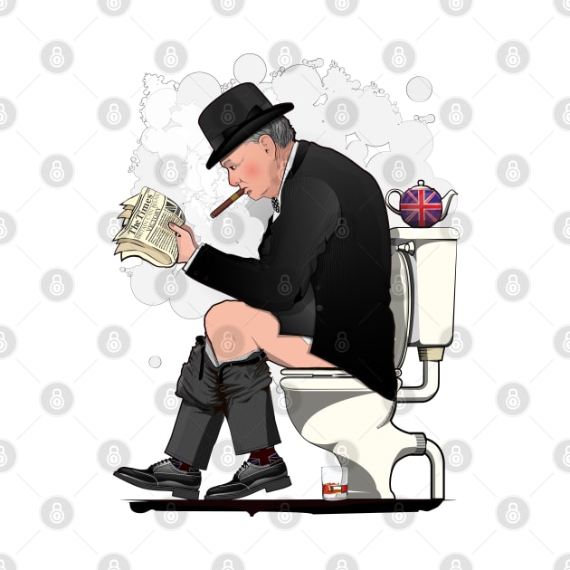 Winston Churchill on the Toilet by InTheWashroom