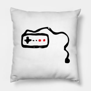 Video Game Controller Doodle Black Pillow