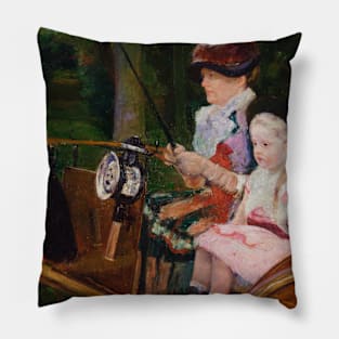 A Woman and a Girl Driving by Mary Cassatt Pillow