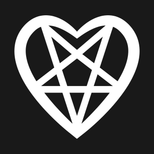 Satanic pentagram heart symbol T-Shirt