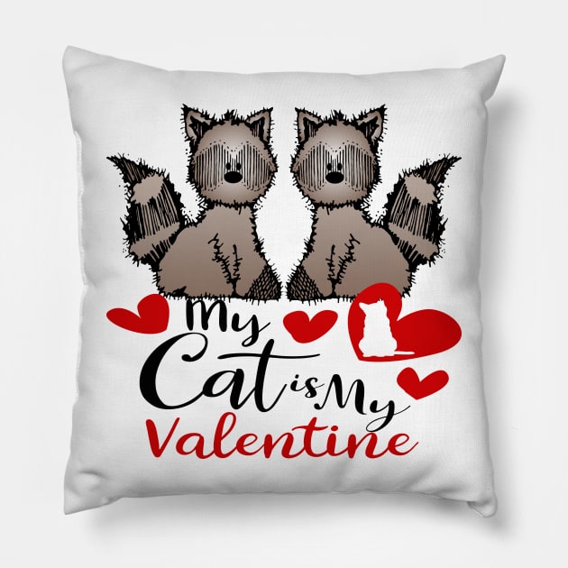 My Meow is my Valentine Pillow by FabRonics
