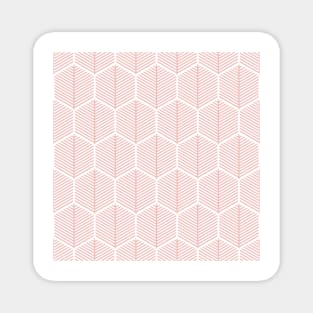 Pink Hexagonal Leaf Pattern Magnet