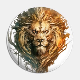 Lion Portrait Animal Painting Wildlife Outdoors Adventure Pin